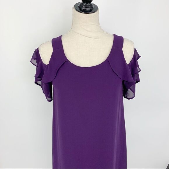 Speechless Purple Ruffle Sleeve Elegant Shift Dress Size XS New - Picture 4 of 8